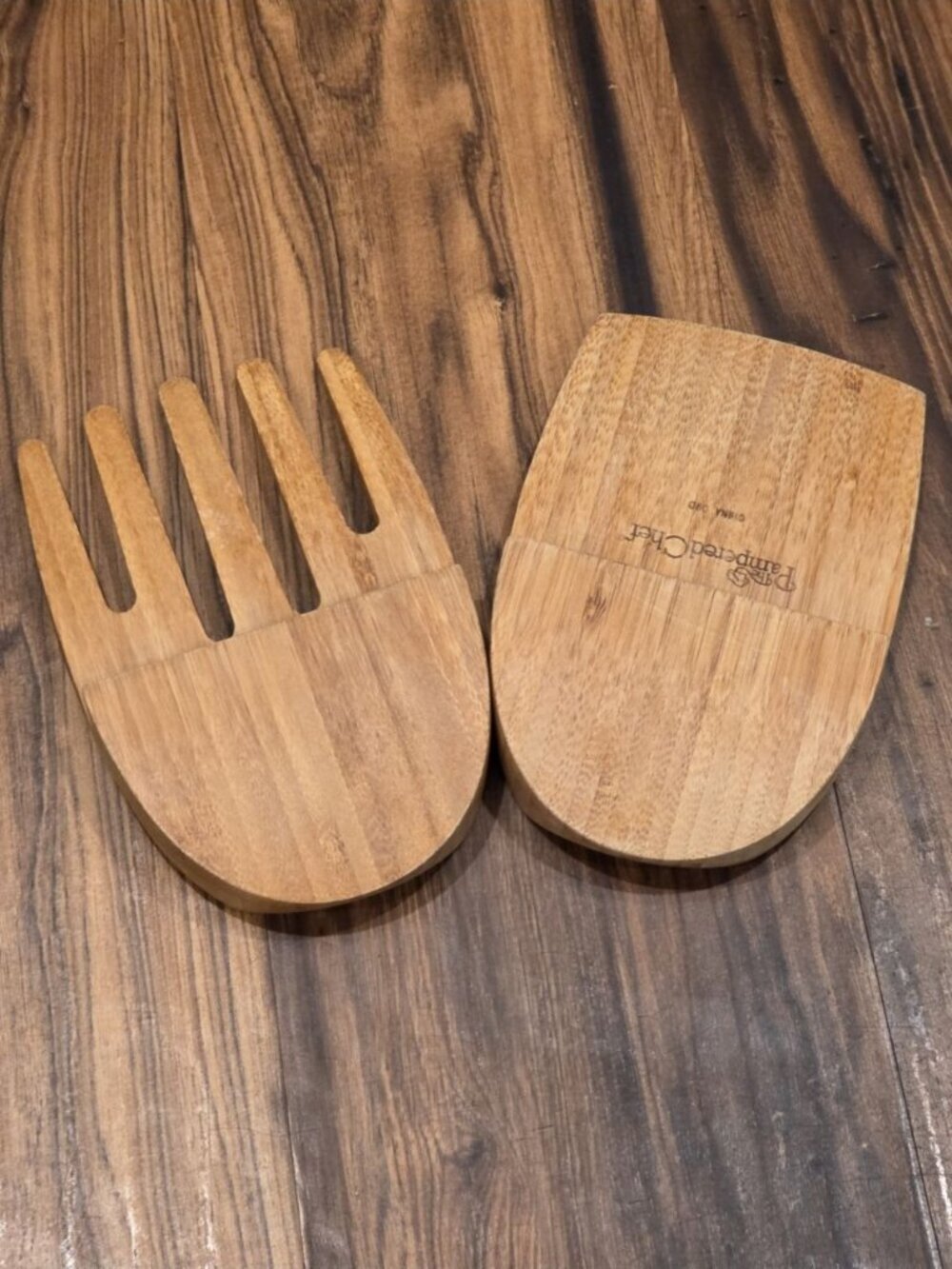 Pampered Chef # 2288 Bamboo Salad Claws Wood Salad Serving Tongs